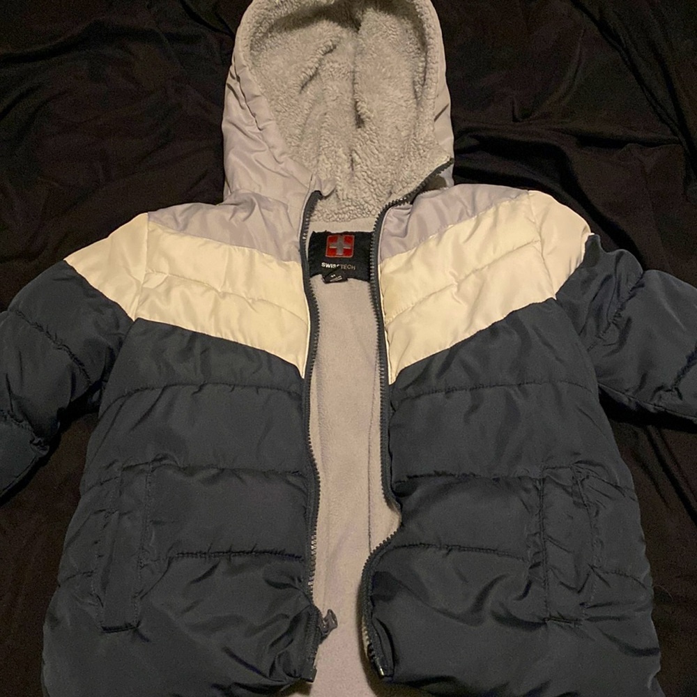 Boys cozy winter jacket with hood, and pockets
